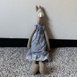 Maileg Elisa Rabbit Bunny Plush Blue Floral Dress 19” Brother & Sister Medium